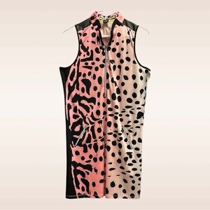Jamie Sadock pink and black panther print golf dress, size M